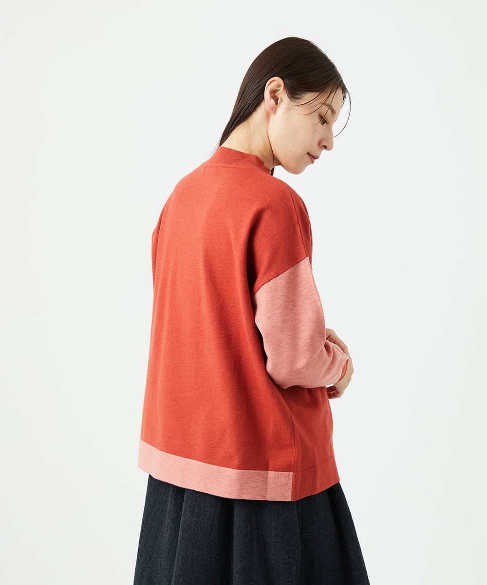 NGFAF14220 GIANNI LO GIUDICE(ジャンニ ロ ジュディチェ) バイカラーニット ピンク