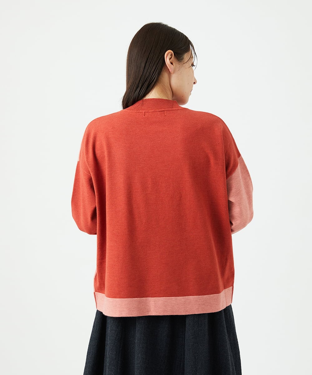 NGFAF14220 GIANNI LO GIUDICE(ジャンニ ロ ジュディチェ) バイカラーニット ピンク