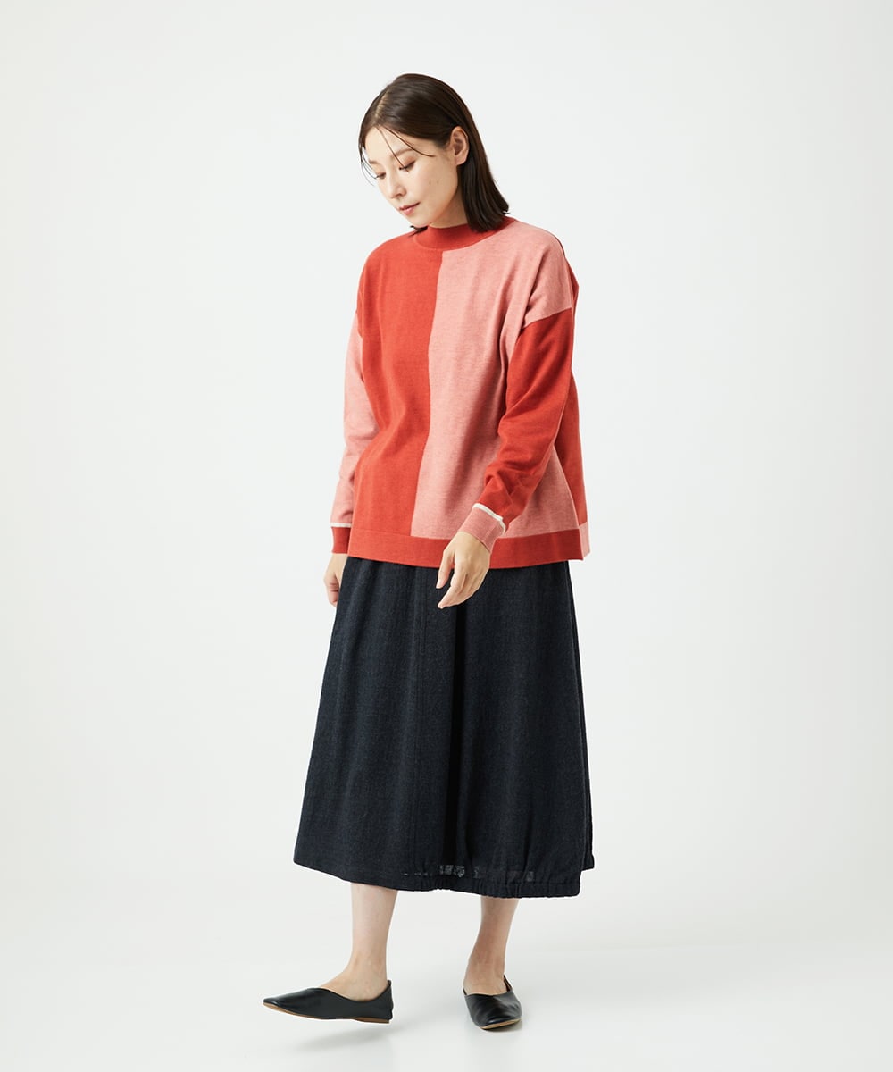 NGFAF14220 GIANNI LO GIUDICE(ジャンニ ロ ジュディチェ) バイカラーニット ピンク