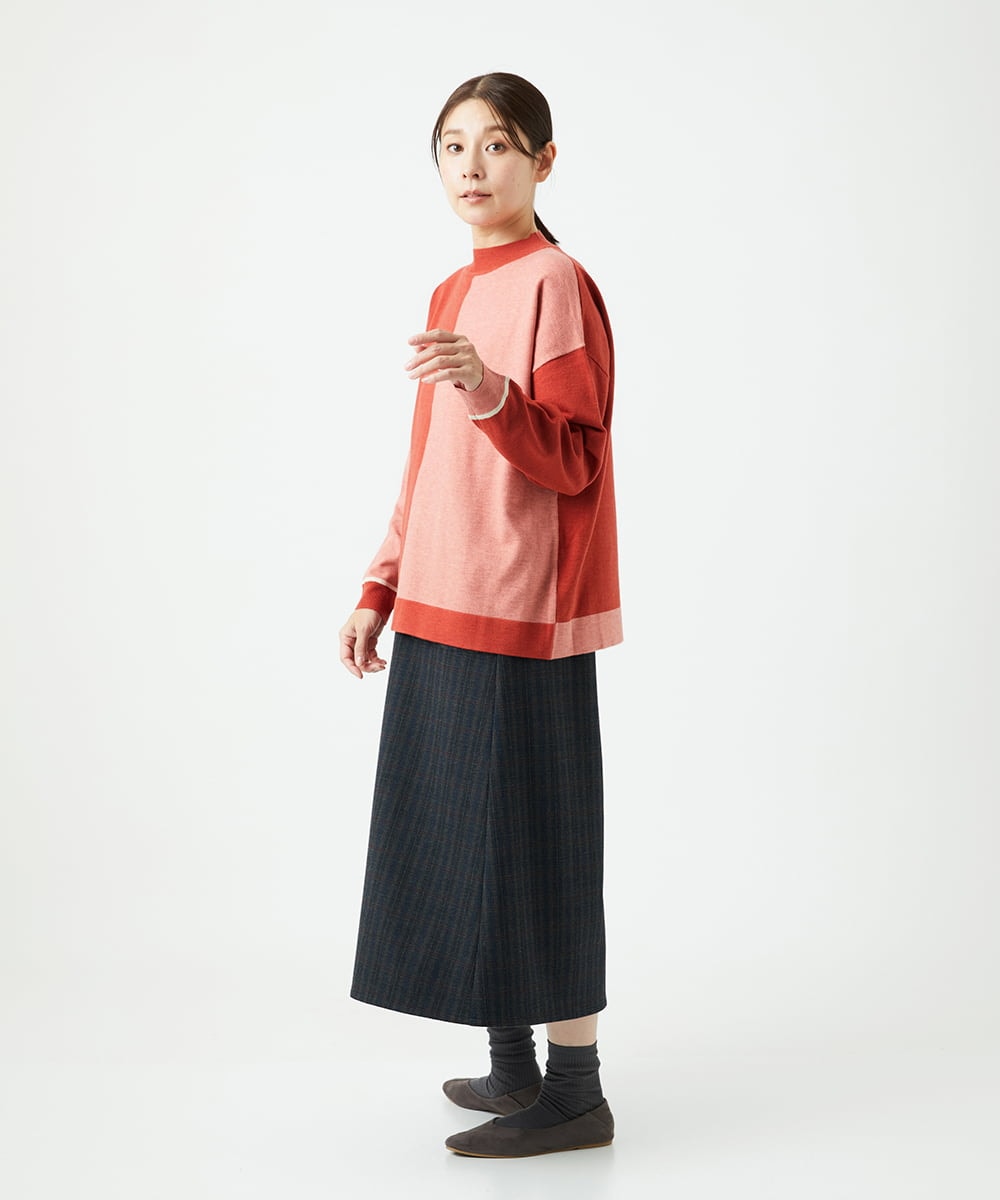 NGFAF14220 GIANNI LO GIUDICE(ジャンニ ロ ジュディチェ) バイカラーニット ピンク