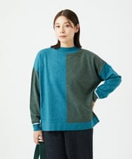 NGFAF14220 GIANNI LO GIUDICE(ジャンニ ロ ジュディチェ) バイカラーニット ブルー