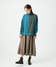 NGFAF14220 GIANNI LO GIUDICE(ジャンニ ロ ジュディチェ) バイカラーニット ブルー