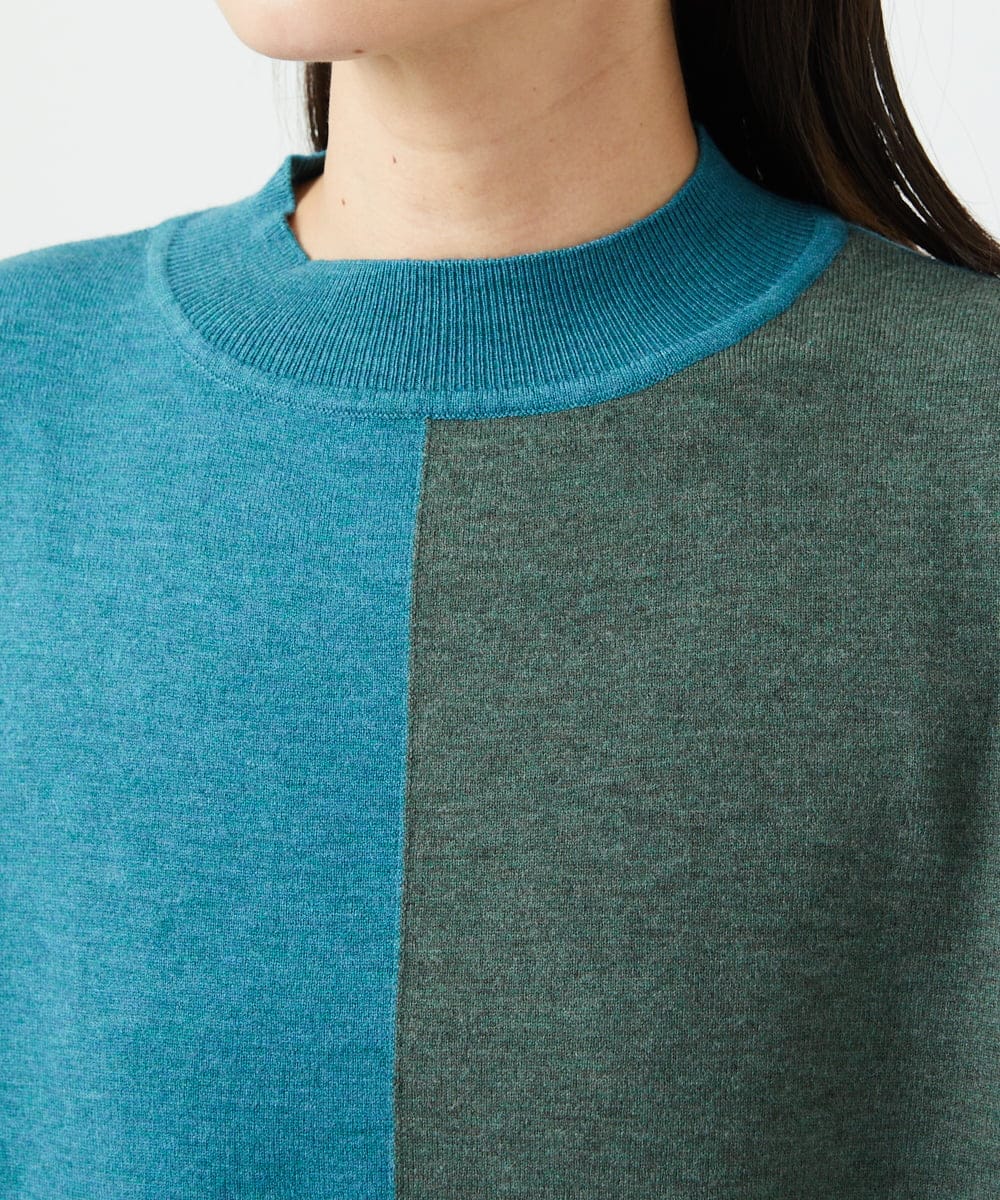 NGFAF14220 GIANNI LO GIUDICE(ジャンニ ロ ジュディチェ) バイカラーニット ブルー