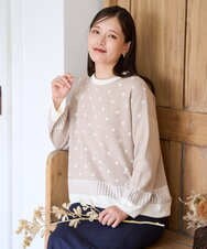 NGFAG22290 GIANNI LO GIUDICE(ジャンニ ロ ジュディチェ) [洗える]トライバルジャガードニット ベージュ