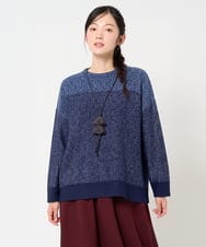 NGFAH41230 GIANNI LO GIUDICE(ジャンニ ロ ジュディチェ) ミックスヤーンニット ネイビー