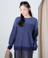 NGFAH41230 GIANNI LO GIUDICE(ジャンニ ロ ジュディチェ) ミックスヤーンニット ネイビー