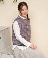 NGFAH49230 GIANNI LO GIUDICE(ジャンニ ロ ジュディチェ) カスリヤーンニットベスト ピンク