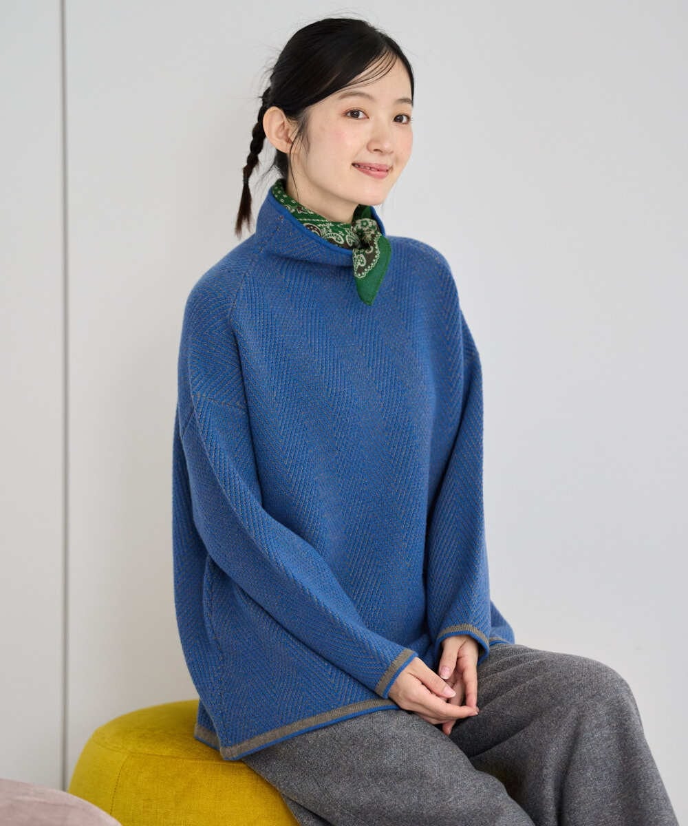 NGFAH52390 GIANNI LO GIUDICE(ジャンニ ロ ジュディチェ) ＴＲＩＮＩＴＹジャーガードニット ブルー