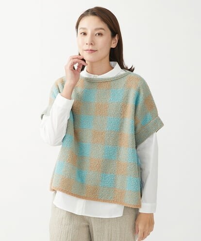 NGFAW21270 GIANNI LO GIUDICE [日本製]ロサリオチェックニットベスト