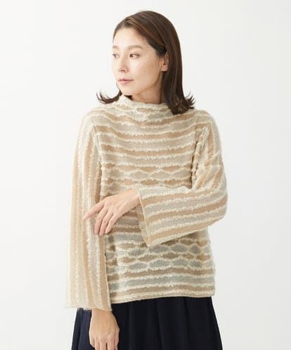 NGFAW24270 GIANNI LO GIUDICE [日本製]リングボーダープルオーバーニット