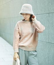 NGFCE53270 GIANNI LO GIUDICE(ジャンニ ロ ジュディチェ) [洗える]ドットインターシャニット ピンク