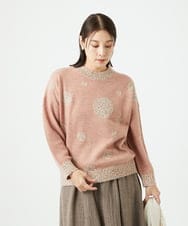 NGFCE53270 GIANNI LO GIUDICE(ジャンニ ロ ジュディチェ) [洗える]ドットインターシャニット ピンク