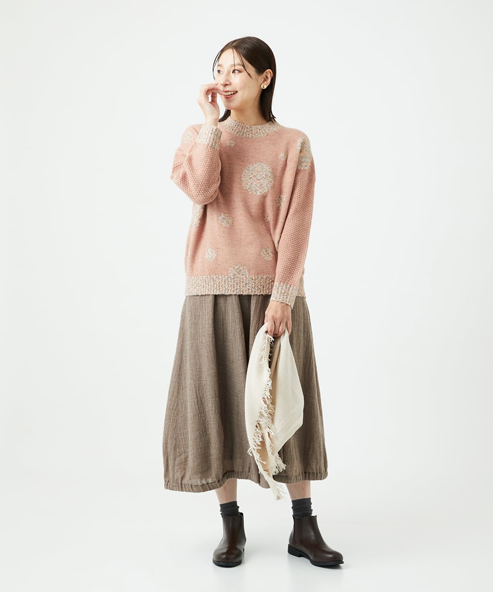 NGFCE53270 GIANNI LO GIUDICE(ジャンニ ロ ジュディチェ) [洗える]ドットインターシャニット ピンク