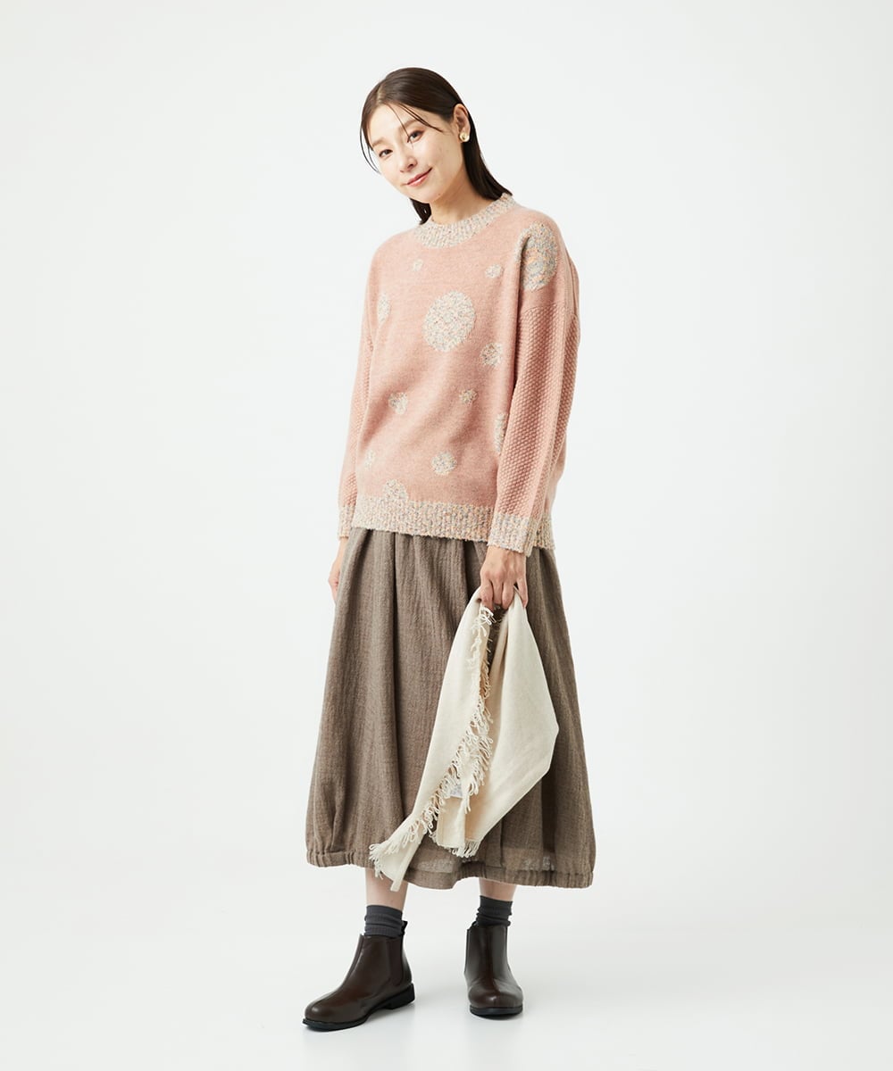 NGFCE53270 GIANNI LO GIUDICE(ジャンニ ロ ジュディチェ) [洗える]ドットインターシャニット ピンク