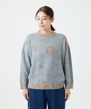 NGFCE53270 GIANNI LO GIUDICE(ジャンニ ロ ジュディチェ) [洗える]ドットインターシャニット グレー