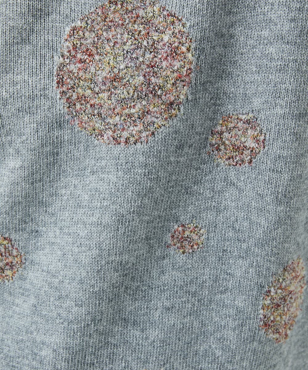 NGFCE53270 GIANNI LO GIUDICE(ジャンニ ロ ジュディチェ) [洗える]ドットインターシャニット グレー