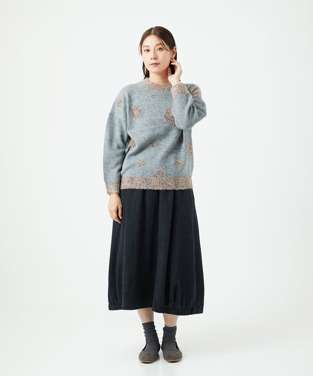 NGFCE53270 GIANNI LO GIUDICE(ジャンニ ロ ジュディチェ) [洗える]ドットインターシャニット グレー