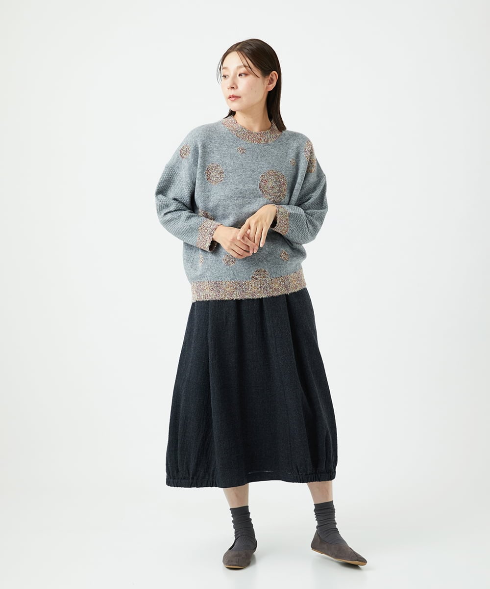 NGFCE53270 GIANNI LO GIUDICE(ジャンニ ロ ジュディチェ) [洗える]ドットインターシャニット グレー