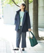 NGFCF50250 GIANNI LO GIUDICE(ジャンニ ロ ジュディチェ) [洗える]カスリパネルボーダーニット グリーン