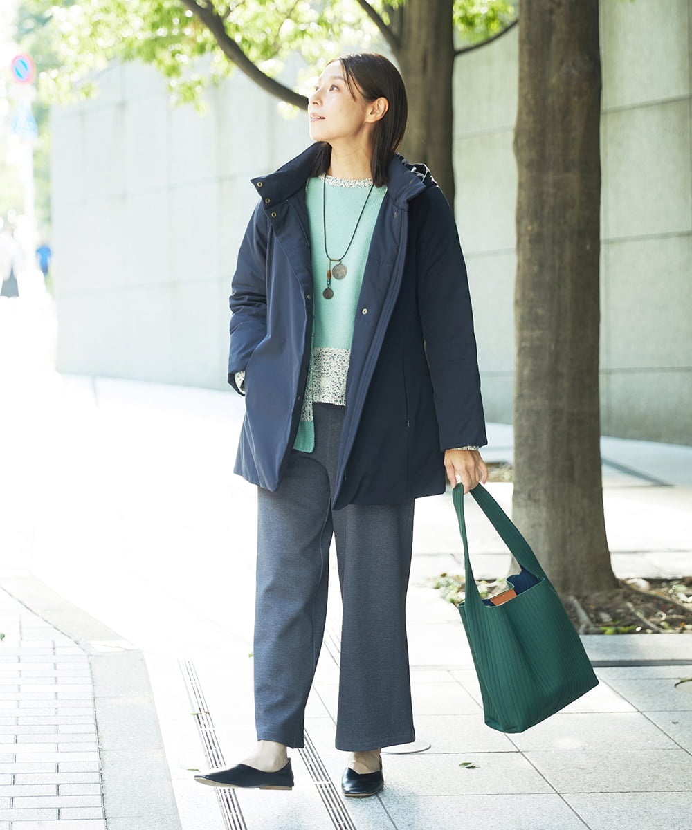 NGFCF50250 GIANNI LO GIUDICE(ジャンニ ロ ジュディチェ) [洗える]カスリパネルボーダーニット グリーン