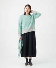 NGFCF50250 GIANNI LO GIUDICE(ジャンニ ロ ジュディチェ) [洗える]カスリパネルボーダーニット グリーン