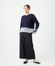 NGFCF50250 GIANNI LO GIUDICE(ジャンニ ロ ジュディチェ) [洗える]カスリパネルボーダーニット ネイビー