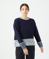 NGFCF50250 GIANNI LO GIUDICE(ジャンニ ロ ジュディチェ) [洗える]カスリパネルボーダーニット ネイビー