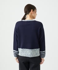 NGFCF50250 GIANNI LO GIUDICE(ジャンニ ロ ジュディチェ) [洗える]カスリパネルボーダーニット ネイビー