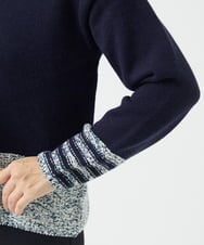 NGFCF50250 GIANNI LO GIUDICE(ジャンニ ロ ジュディチェ) [洗える]カスリパネルボーダーニット ネイビー