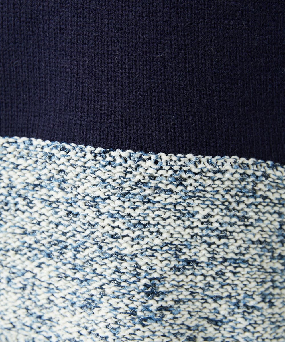 NGFCF50250 GIANNI LO GIUDICE(ジャンニ ロ ジュディチェ) [洗える]カスリパネルボーダーニット ネイビー