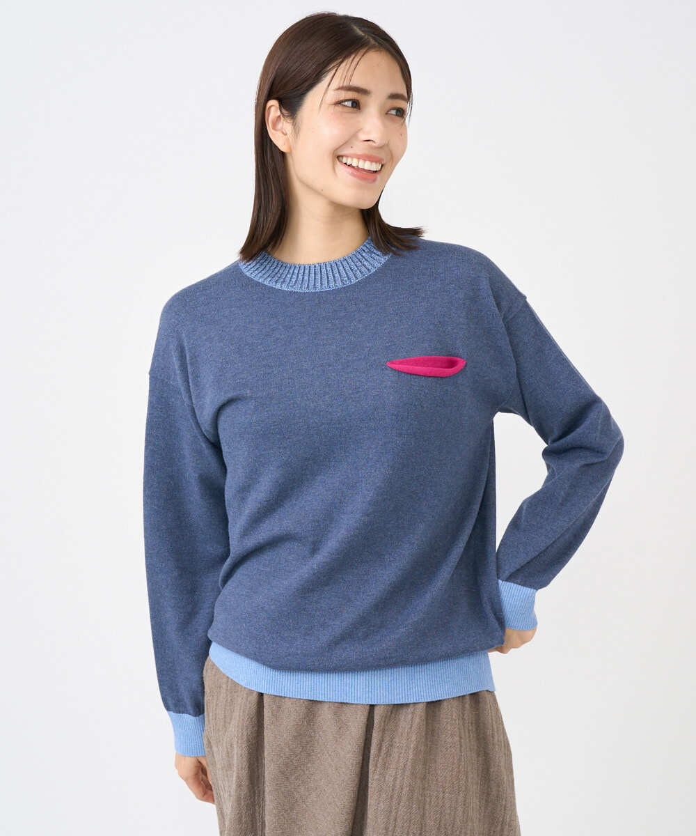 NGFCF60200 GIANNI LO GIUDICE(ジャンニ ロ ジュディチェ) [洗える]T/Cニット ブルー