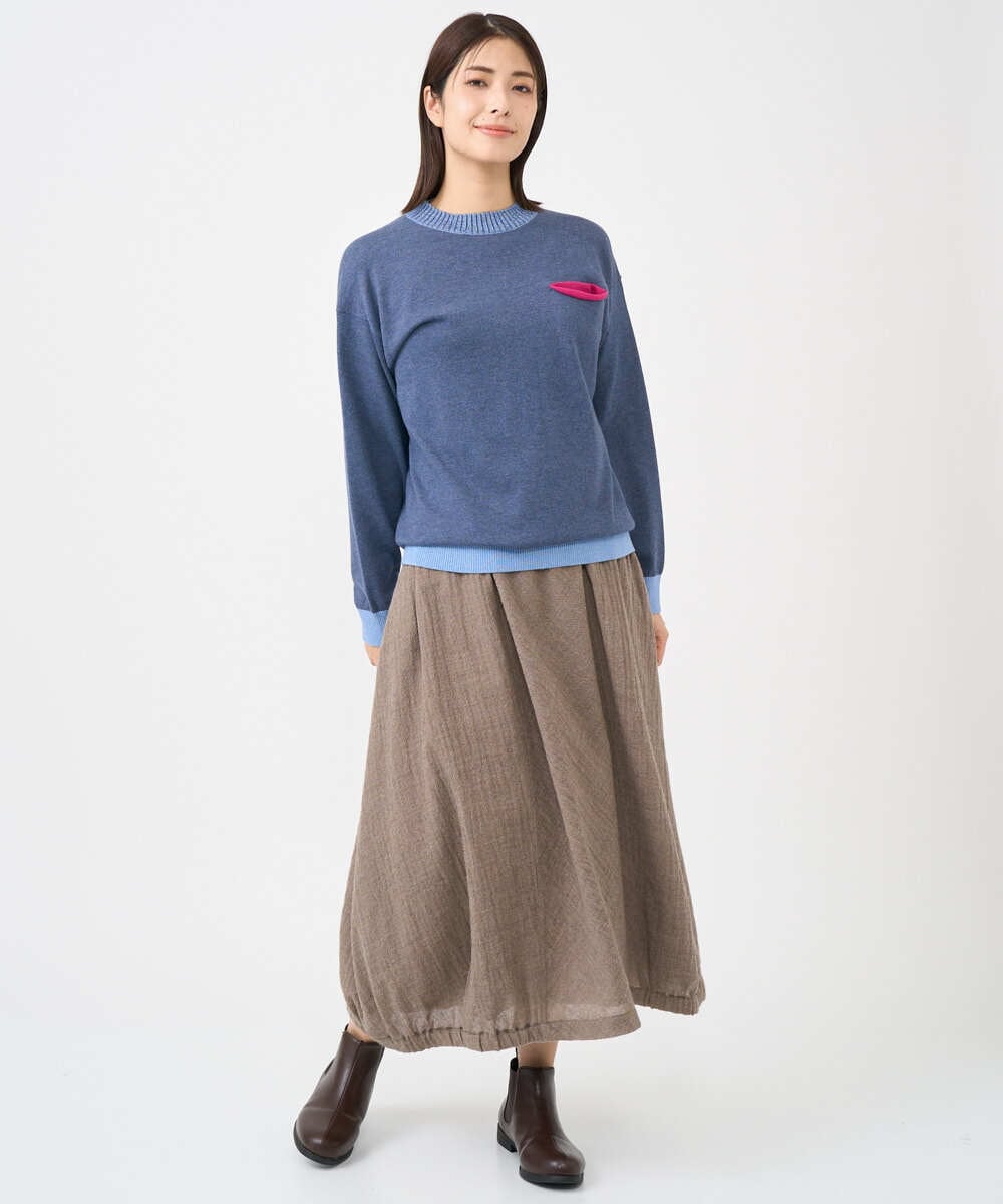 NGFCF60200 GIANNI LO GIUDICE(ジャンニ ロ ジュディチェ) [洗える]T/Cニット ブルー