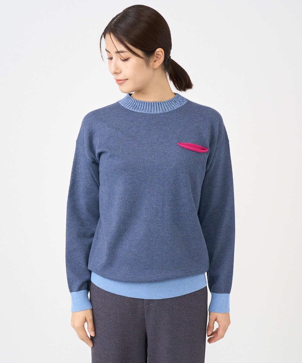 NGFCF60200 GIANNI LO GIUDICE(ジャンニ ロ ジュディチェ) [洗える]T/Cニット ブルー