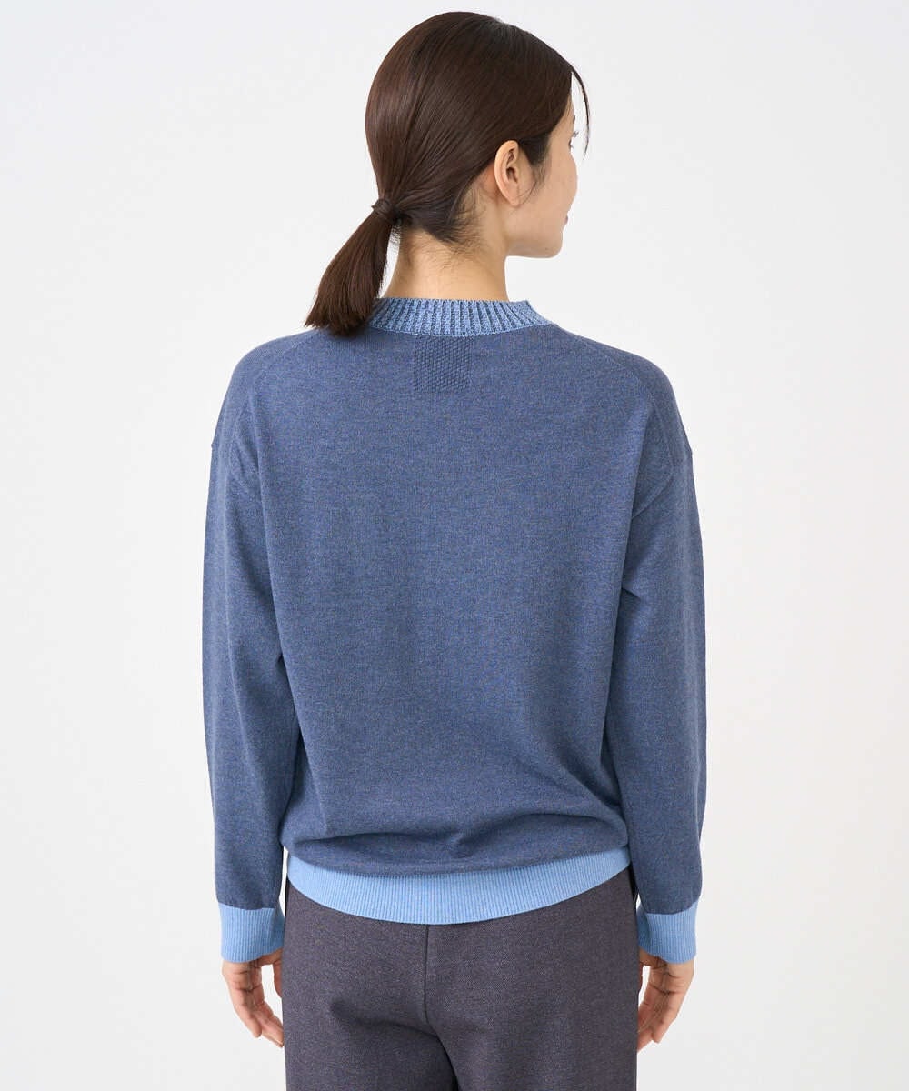 NGFCF60200 GIANNI LO GIUDICE(ジャンニ ロ ジュディチェ) [洗える]T/Cニット ブルー