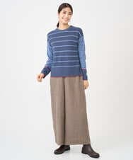 NGFCF61200 GIANNI LO GIUDICE(ジャンニ ロ ジュディチェ) [洗える]T/Cエコボーダーニット ブルー