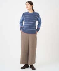 NGFCF61200 GIANNI LO GIUDICE(ジャンニ ロ ジュディチェ) [洗える]T/Cエコボーダーニット ブルー