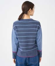 NGFCF61200 GIANNI LO GIUDICE(ジャンニ ロ ジュディチェ) [洗える]T/Cエコボーダーニット ブルー