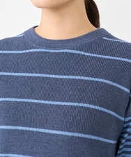 NGFCF61200 GIANNI LO GIUDICE(ジャンニ ロ ジュディチェ) [洗える]T/Cエコボーダーニット ブルー