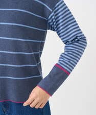 NGFCF61200 GIANNI LO GIUDICE(ジャンニ ロ ジュディチェ) [洗える]T/Cエコボーダーニット ブルー