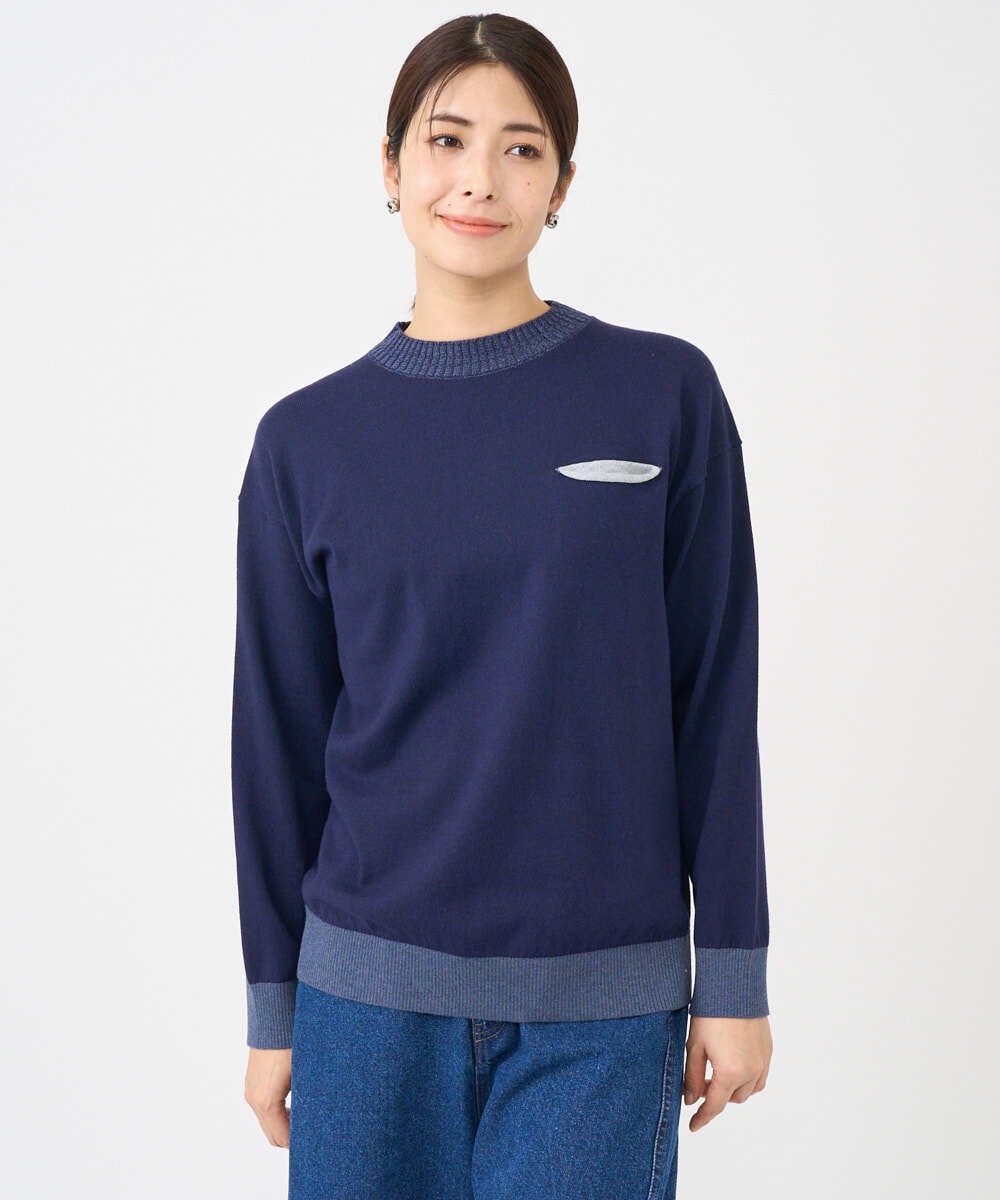 NGFCF62200 GIANNI LO GIUDICE(ジャンニ ロ ジュディチェ) [洗える]T/Cニット ネイビー