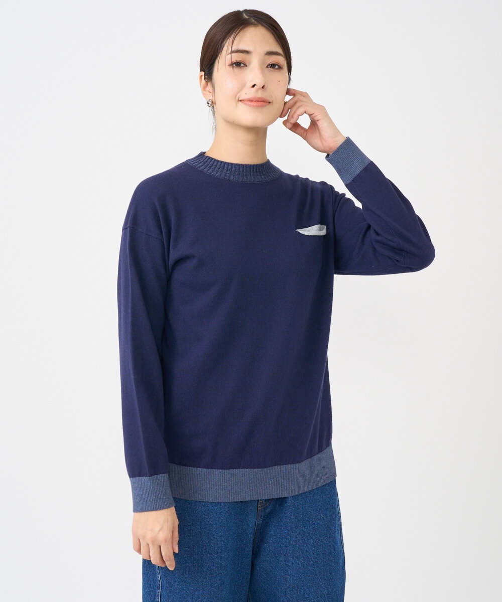 NGFCF62200 GIANNI LO GIUDICE(ジャンニ ロ ジュディチェ) [洗える]T/Cニット ネイビー