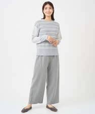 NGFCF63200 GIANNI LO GIUDICE(ジャンニ ロ ジュディチェ) [洗える]T/Cエコボーダーニット ライトグレー