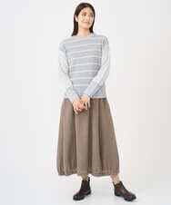 NGFCF63200 GIANNI LO GIUDICE(ジャンニ ロ ジュディチェ) [洗える]T/Cエコボーダーニット ライトグレー