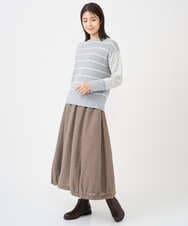 NGFCF63200 GIANNI LO GIUDICE(ジャンニ ロ ジュディチェ) [洗える]T/Cエコボーダーニット ライトグレー