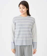 NGFCF63200 GIANNI LO GIUDICE(ジャンニ ロ ジュディチェ) [洗える]T/Cエコボーダーニット ライトグレー