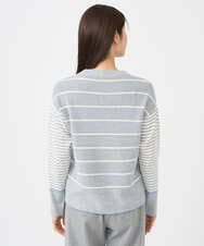 NGFCF63200 GIANNI LO GIUDICE(ジャンニ ロ ジュディチェ) [洗える]T/Cエコボーダーニット ライトグレー