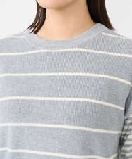 NGFCF63200 GIANNI LO GIUDICE(ジャンニ ロ ジュディチェ) [洗える]T/Cエコボーダーニット ライトグレー