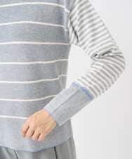 NGFCF63200 GIANNI LO GIUDICE(ジャンニ ロ ジュディチェ) [洗える]T/Cエコボーダーニット ライトグレー