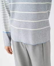 NGFCF63200 GIANNI LO GIUDICE(ジャンニ ロ ジュディチェ) [洗える]T/Cエコボーダーニット ライトグレー