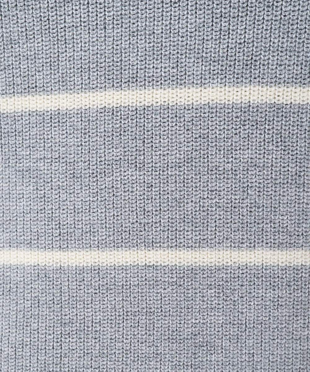 NGFCF63200 GIANNI LO GIUDICE(ジャンニ ロ ジュディチェ) [洗える]T/Cエコボーダーニット ライトグレー